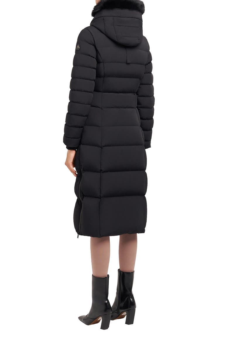 Cooper Lake Water Repellent 800 Fill Power Down Puffer Coat with Removable Genuine Shearling Trim, Alternate, color, BLACK/ BLACK