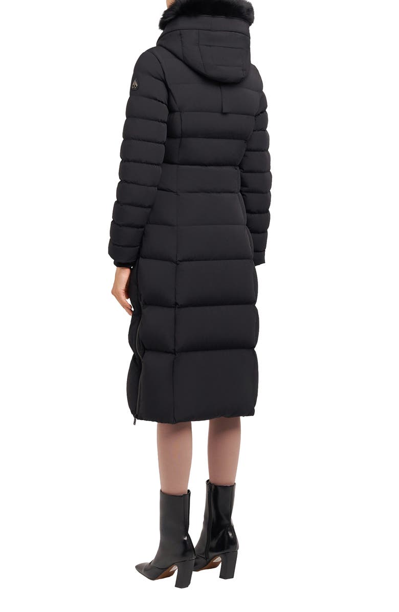 Moose Knuckles Cooper Lake Water Repellent 800 Fill Power Down Puffer Coat with Removable Genuine Shearling Trim, Alternate, color, Black/ Black