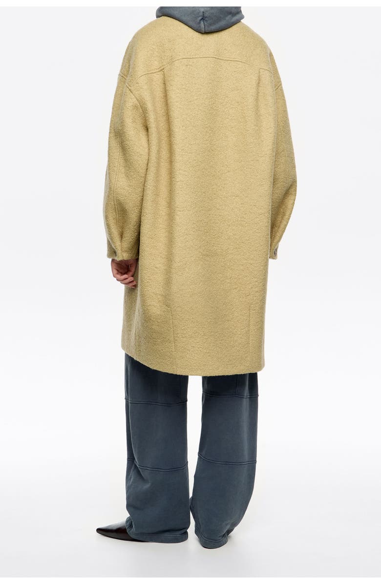 Bimba y Lola Boucle Wool Midi Coat, Alternate, color, Lime