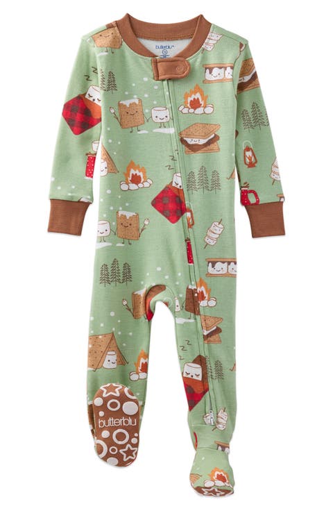 Cruz One-Piece Organic Cotton Footie Pajamas (Baby)