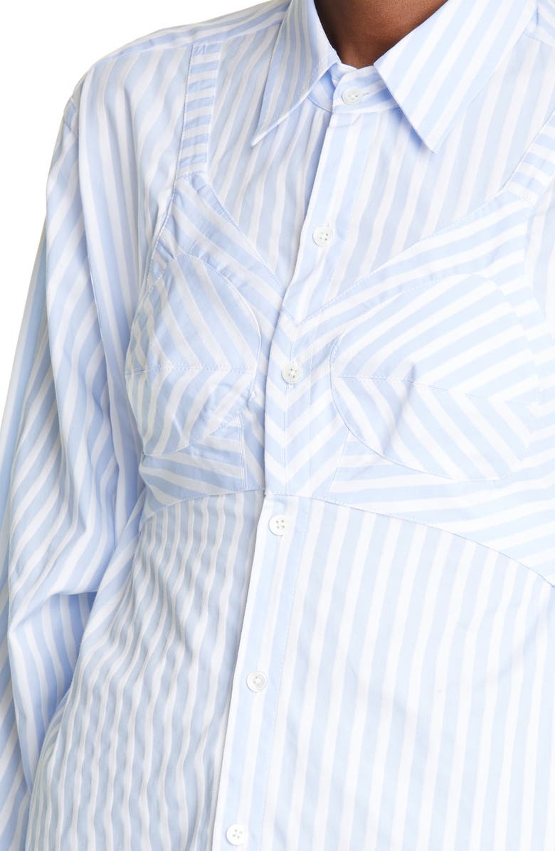 Vaquera Built-In Bra Stripe Button-Up Shirt, Alternate, color, 