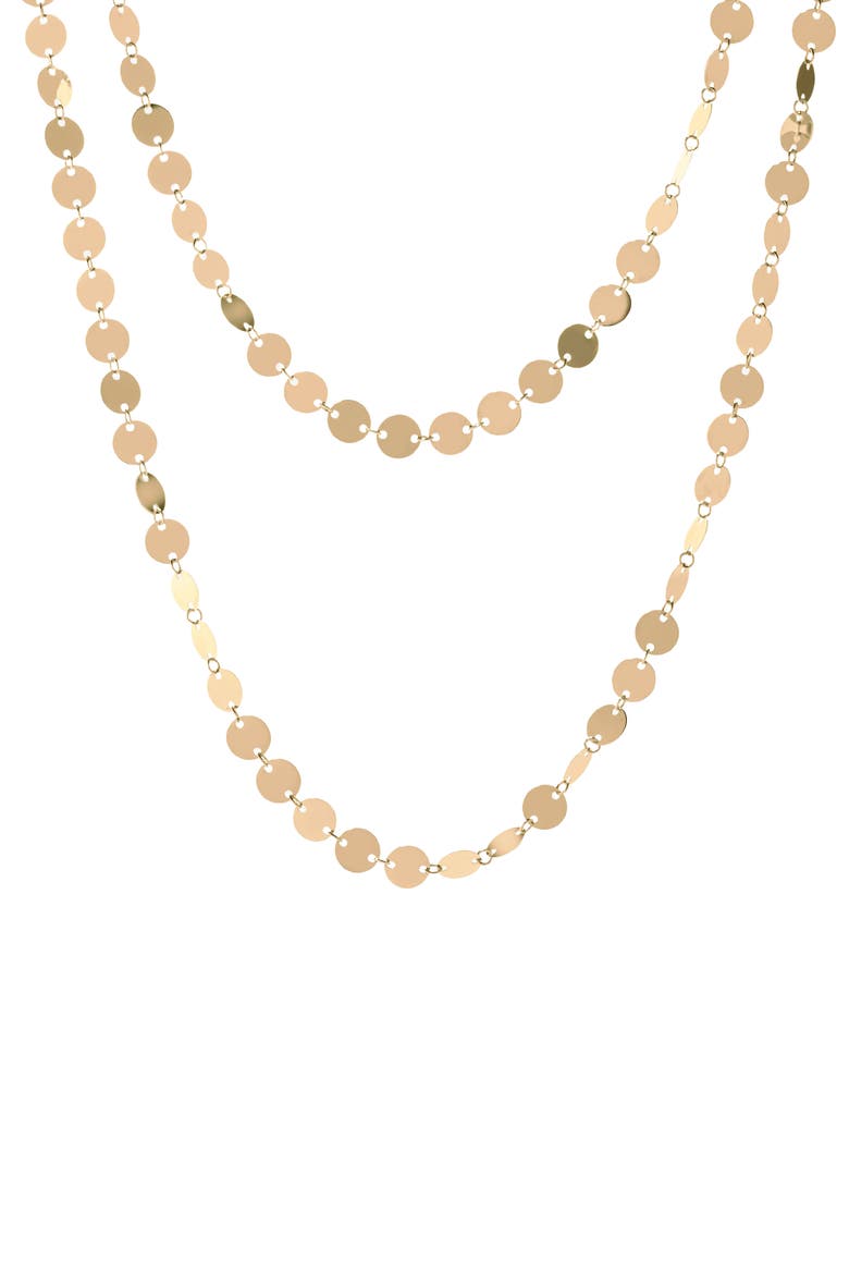 Disc Layered Chain Necklace, Main, color, YELLOW GOLD