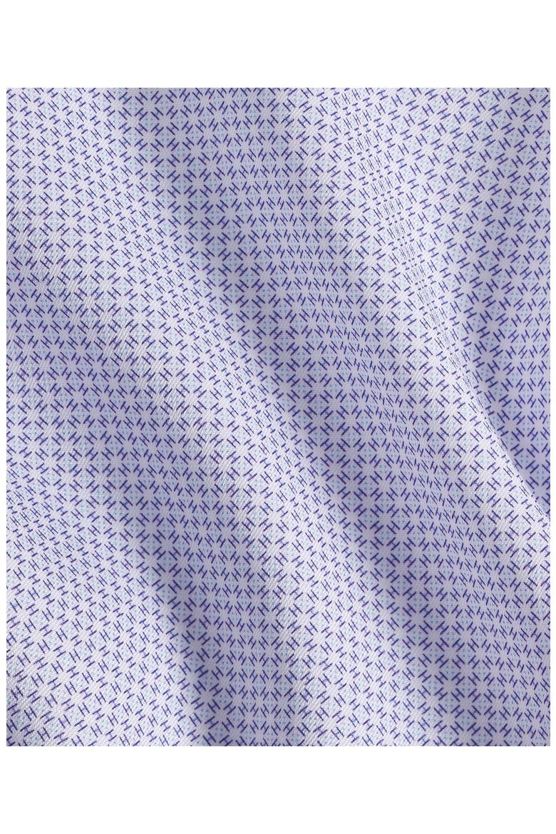 Trim Fit Neat Microprint Cotton Twill Dress Shirt, Alternate, color, WHITE/ PURPLE