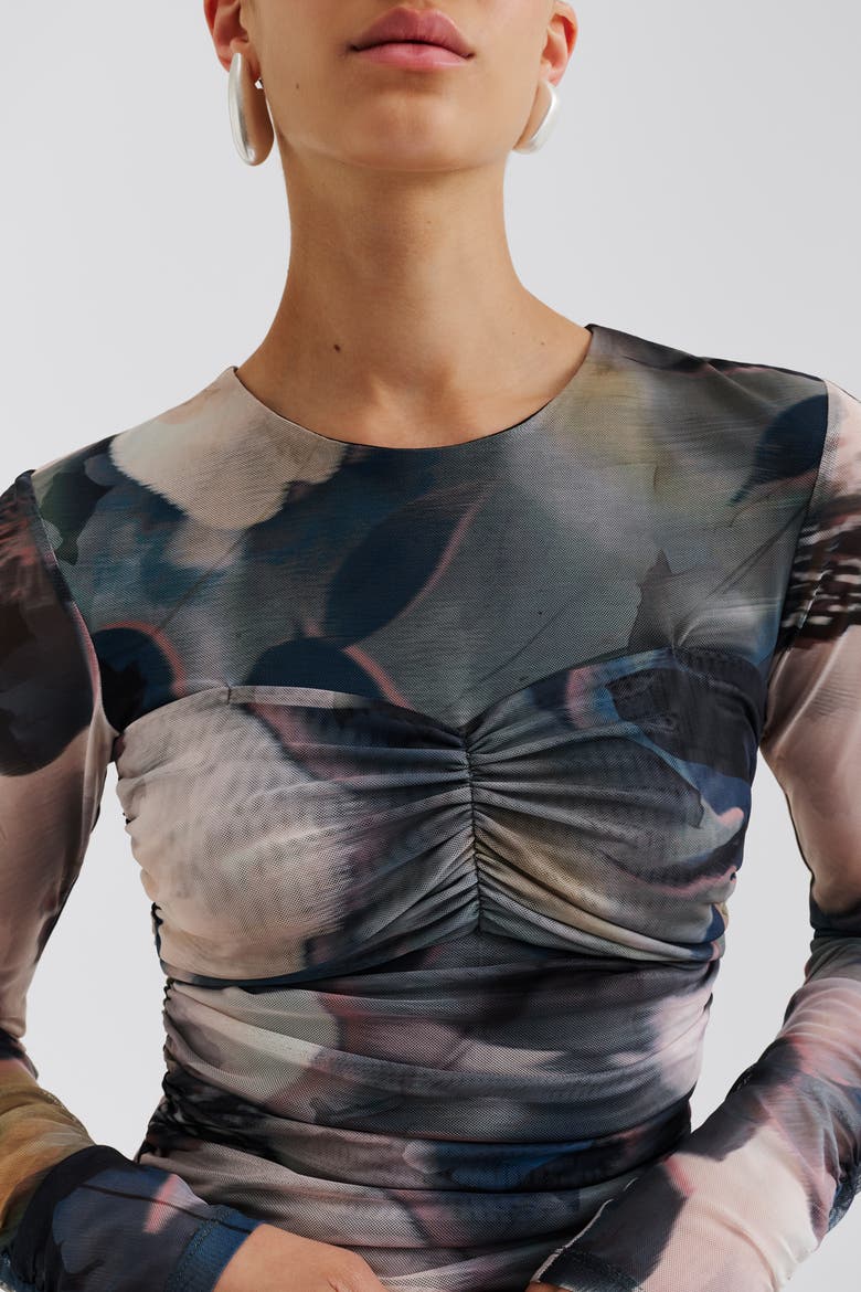Elionora Sheer Jersey Long Sleeve Top, Alternate, color, Dusty Poppy