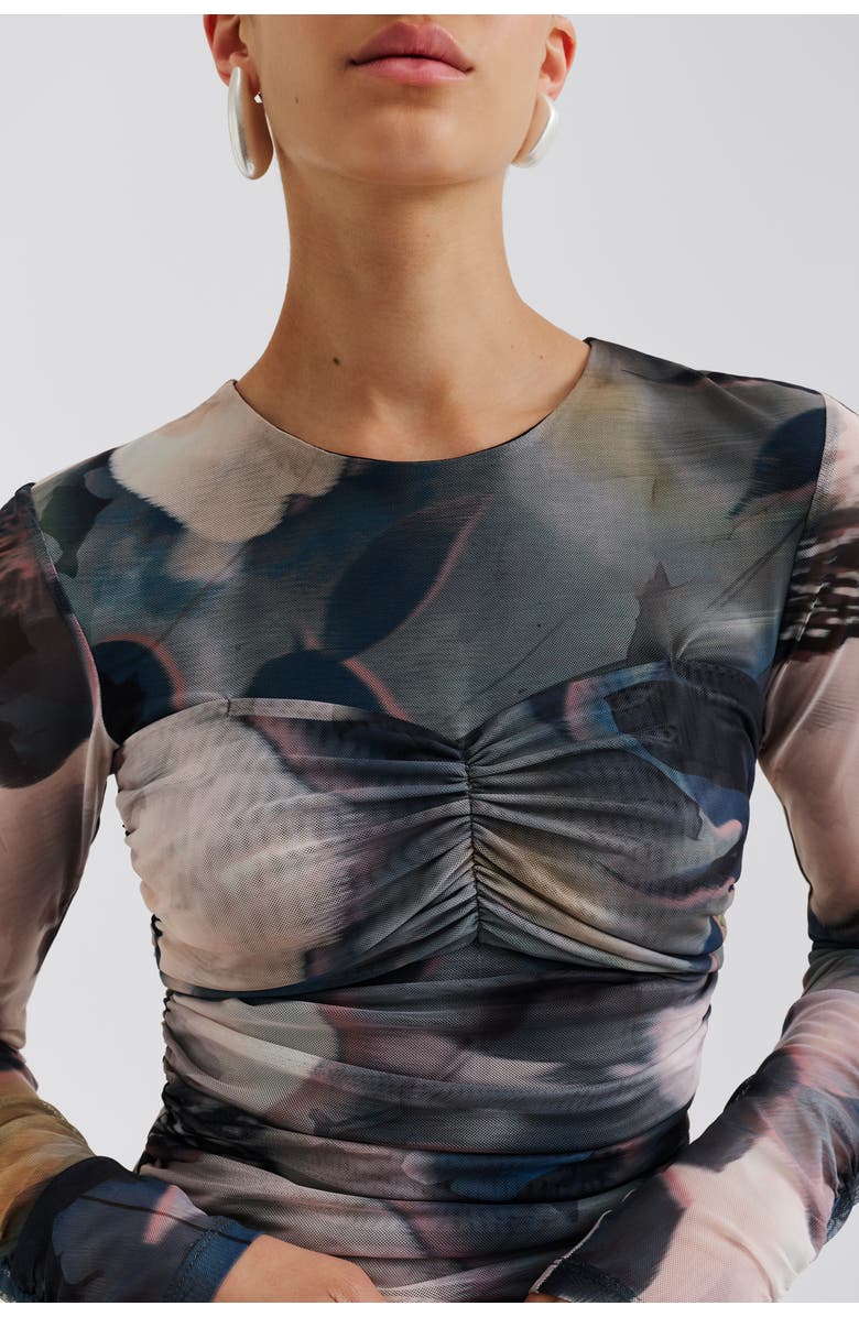 Malina Elionora Sheer Jersey Long Sleeve Top, Alternate, color, Dusty Poppy