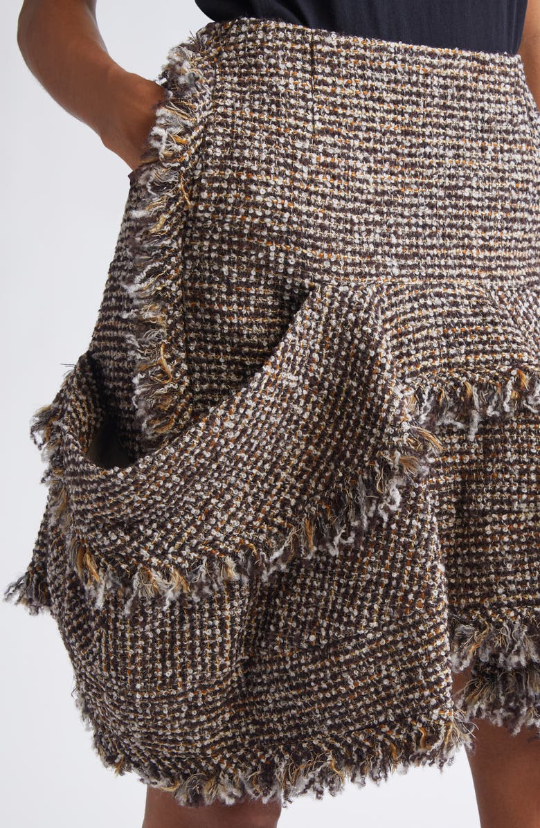 Sacai Tweed Skirt, Alternate, color, Brown