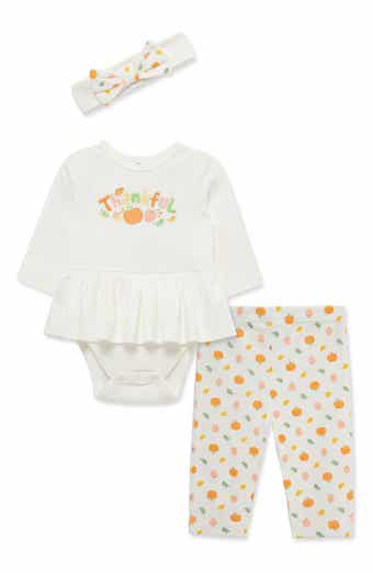 Little Me Thankful Bodysuit, Pants & Headband Set