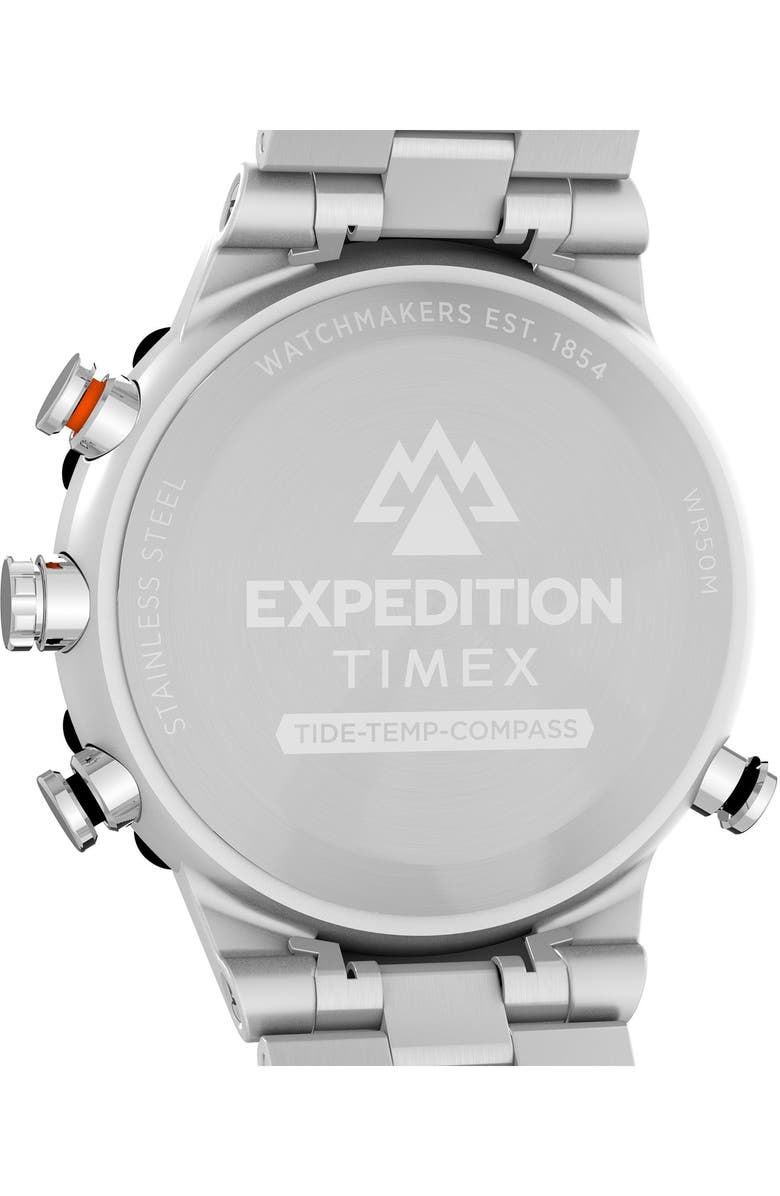 Timex<sup>®</sup> Expedition<sup>®</sup> Tide-Temp-Compass Bracelet Watch, 45mm, Alternate, color, Silver