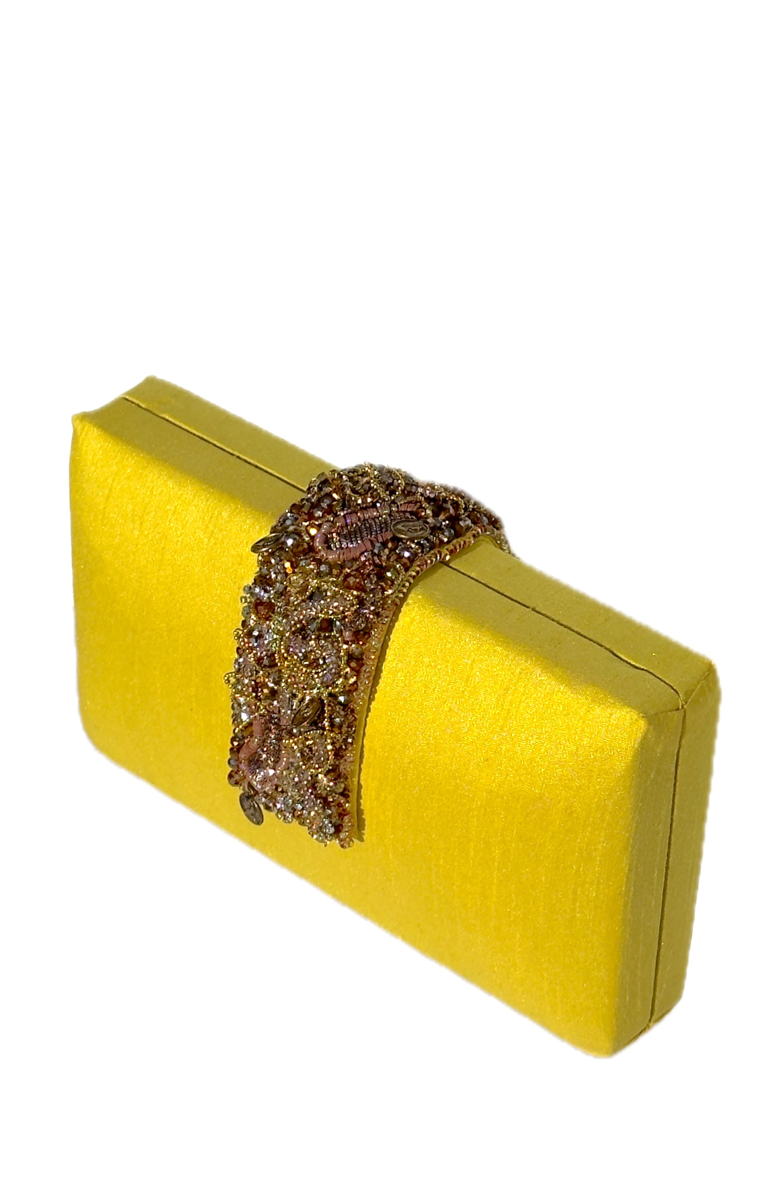 Simitri Sunflower Beaded Fringe Clutch, Alternate, color, Sunflower