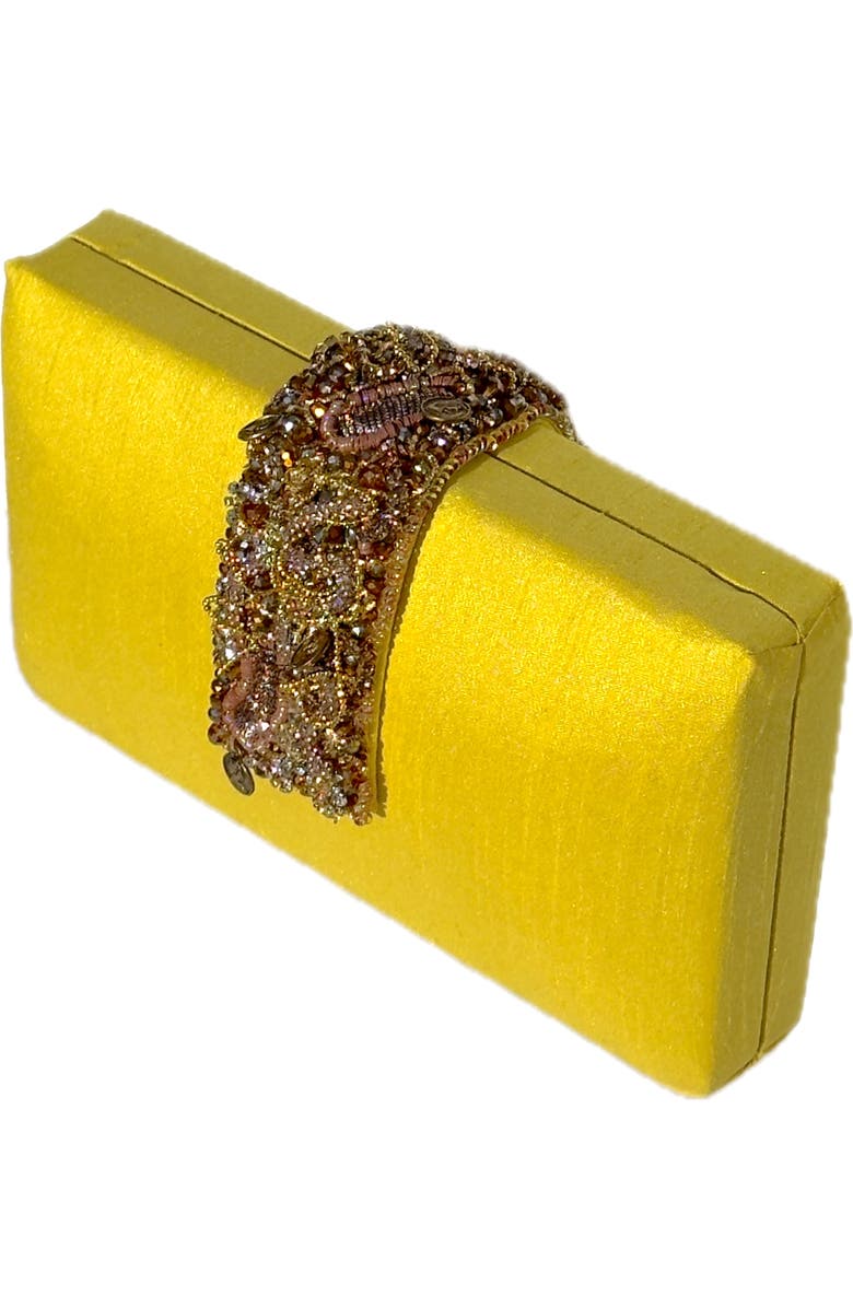 Simitri Sunflower Beaded Fringe Clutch, Alternate, color, Sunflower