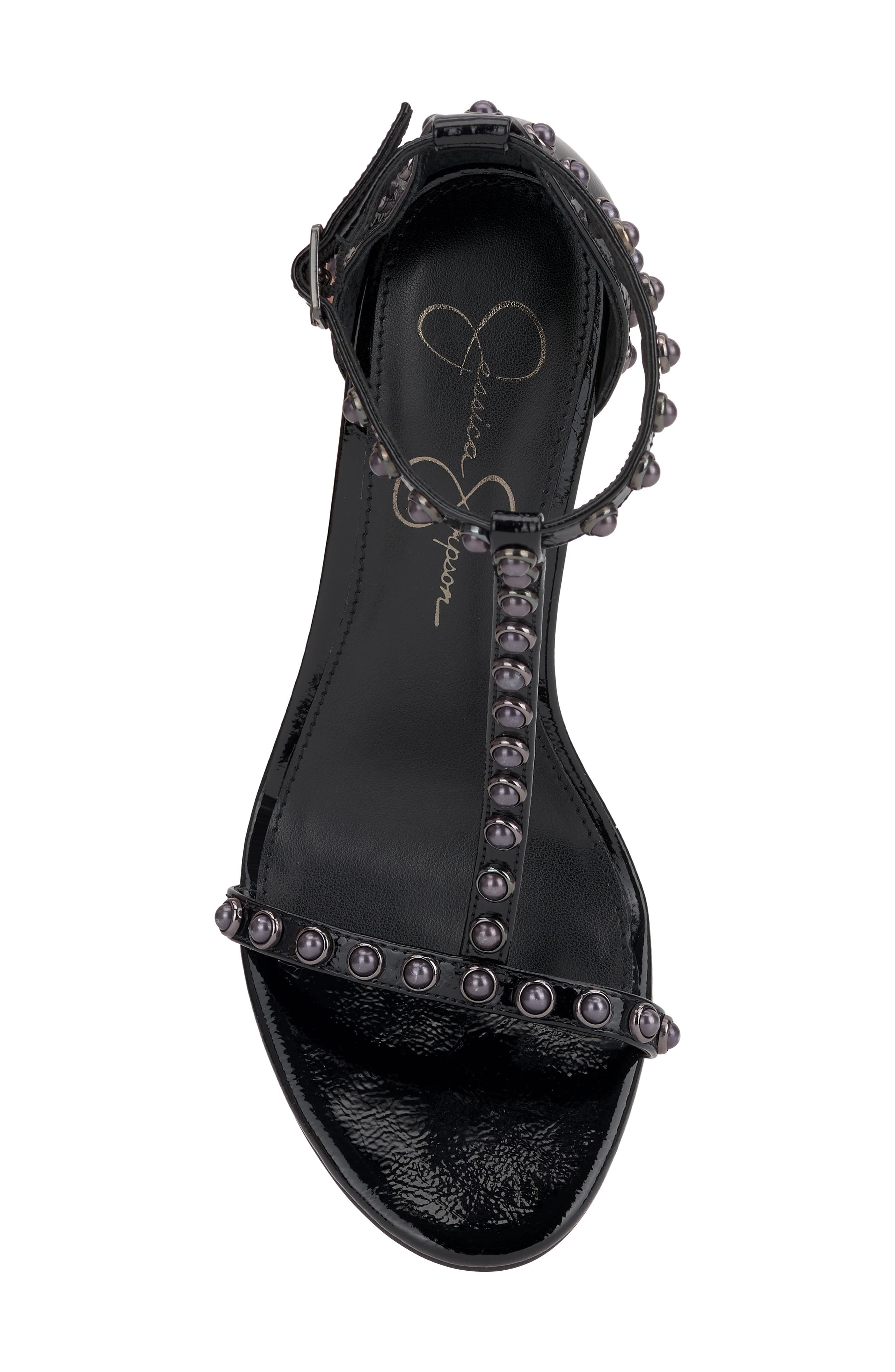 Jessica Simpson Qylla Ankle Strap Stiletto Sandal, Alternate, color, Black 01