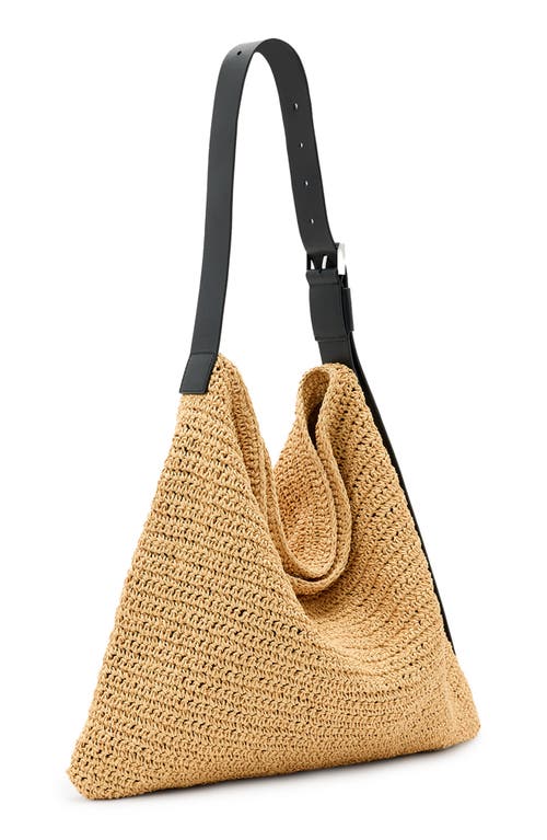Shop Allsaints Asha Straw Shoulder Bag In Natural