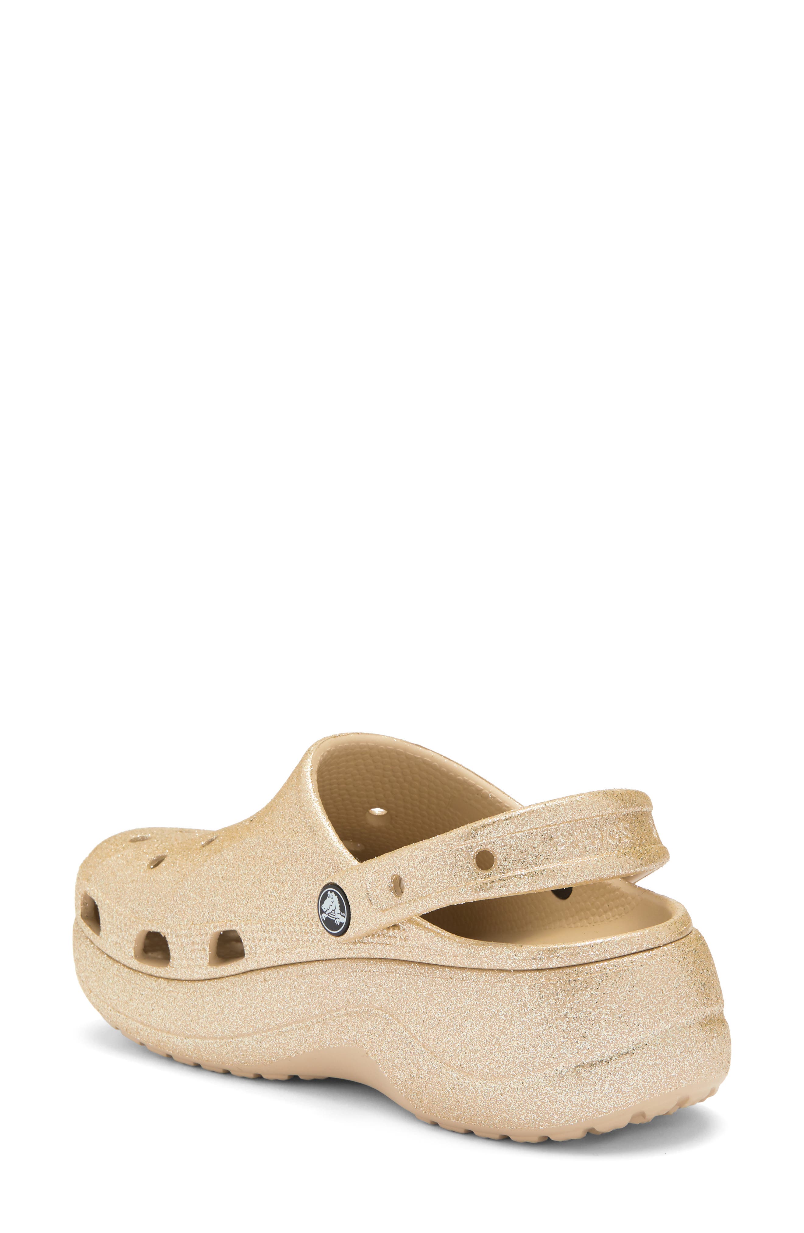 CROCS Baya Platform Glitter Clog, Alternate, color, Chai