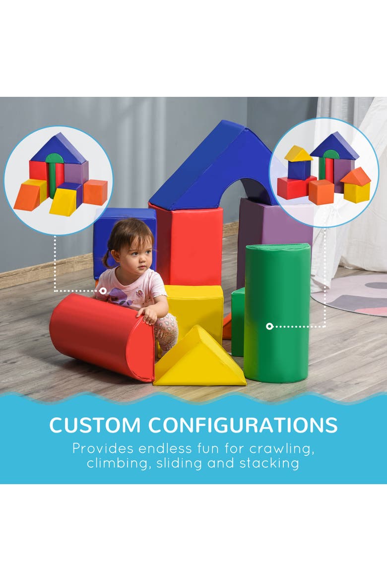 11-Piece Kids Crawl and Climb Activity Play Set, Toddler Soft Foam Structure, Alternate, color, Assorted
