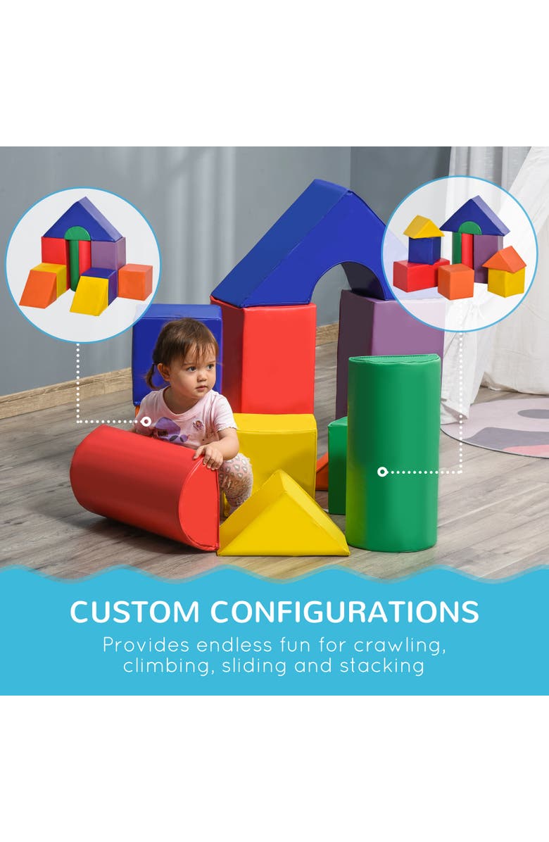 Soozier 11-Piece Kids Crawl and Climb Activity Play Set, Toddler Soft Foam Structure, Alternate, color, Assorted