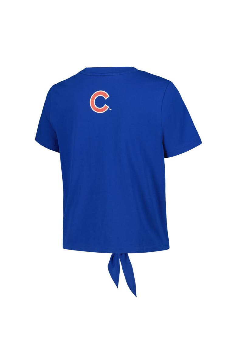 THE WILD COLLECTIVE Women's The Wild Collective Royal Chicago Cubs Twist Front T-Shirt, Alternate, color, Royal