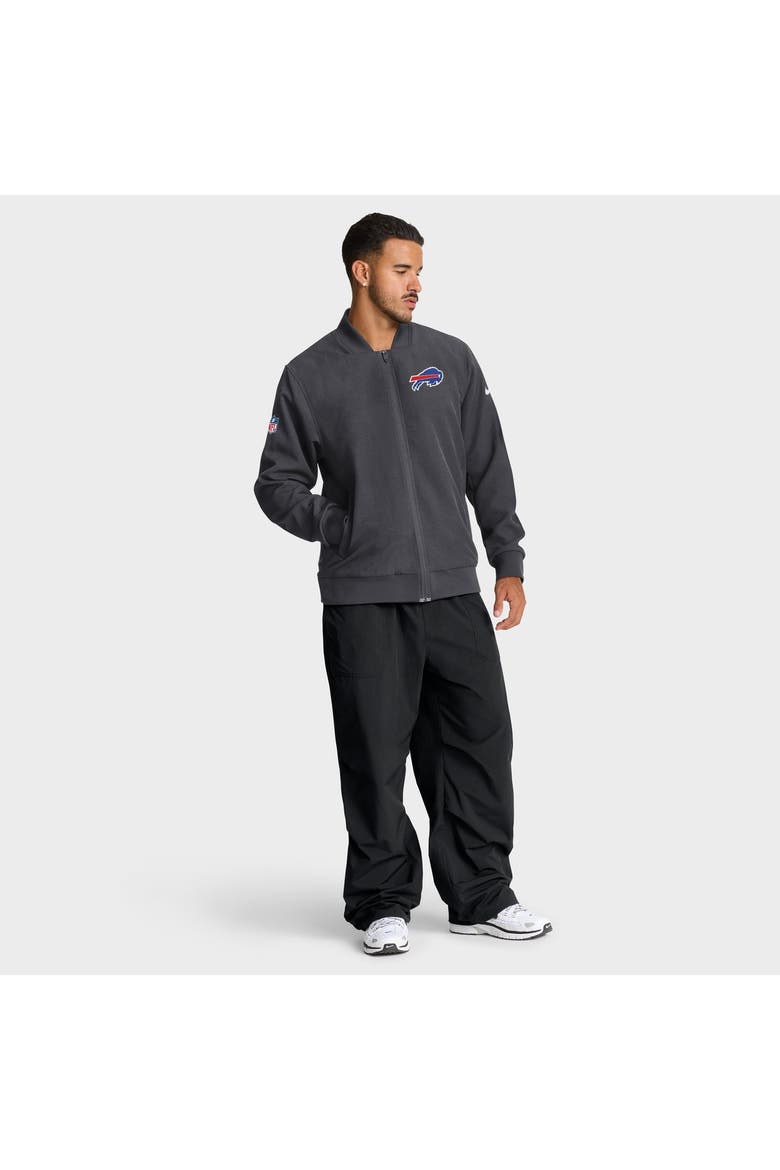 Men's Nike Anthracite Buffalo Bills Sideline Powerful Blocking Full-Zip Bomber Jacket, Alternate, color, Anthracite