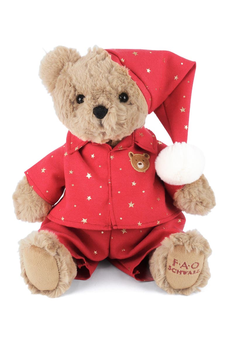 Fao Bear with Star Pajamas Stuffed Animal, Main, color, RED