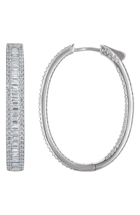 Cubic Zirconia Hoop Earrings
