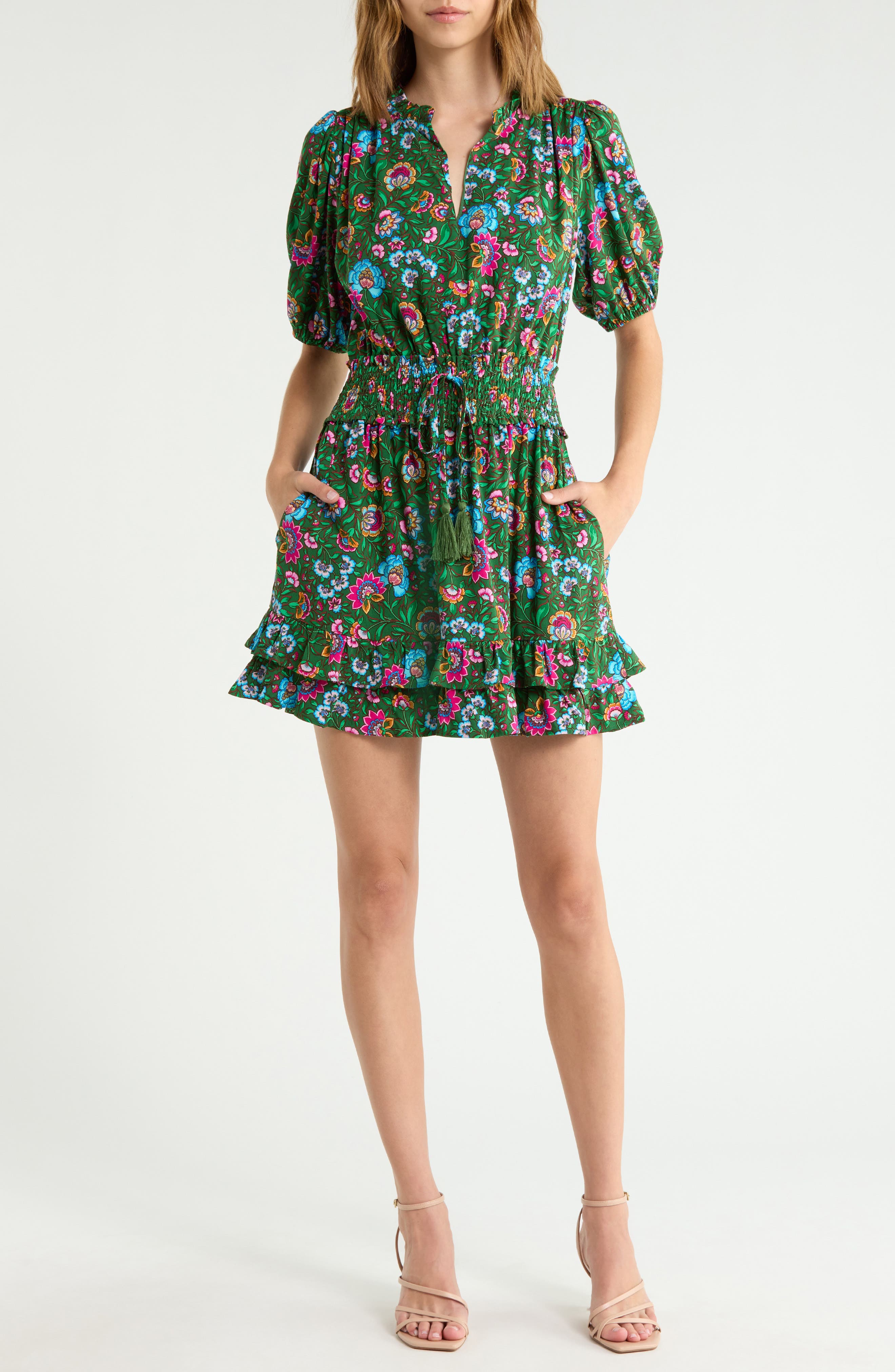 Sugarlips Jurie Smocked Waist Minidress In Multi