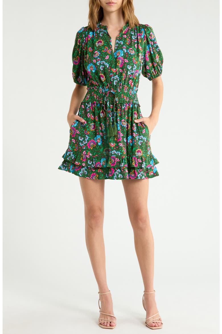 Jurie Smocked Waist Minidress, Main, color, KELLY-MULTI