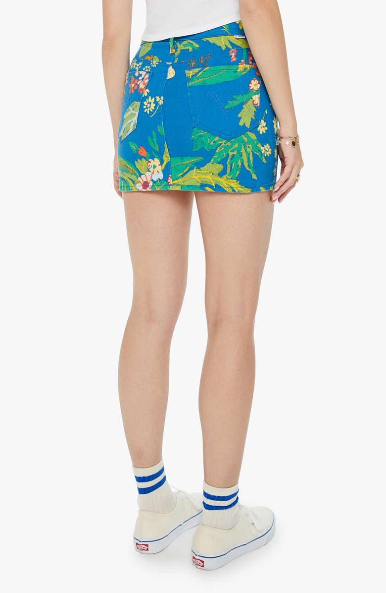 MOTHER The Vagabond Floral Print Denim Miniskirt, Alternate, color,