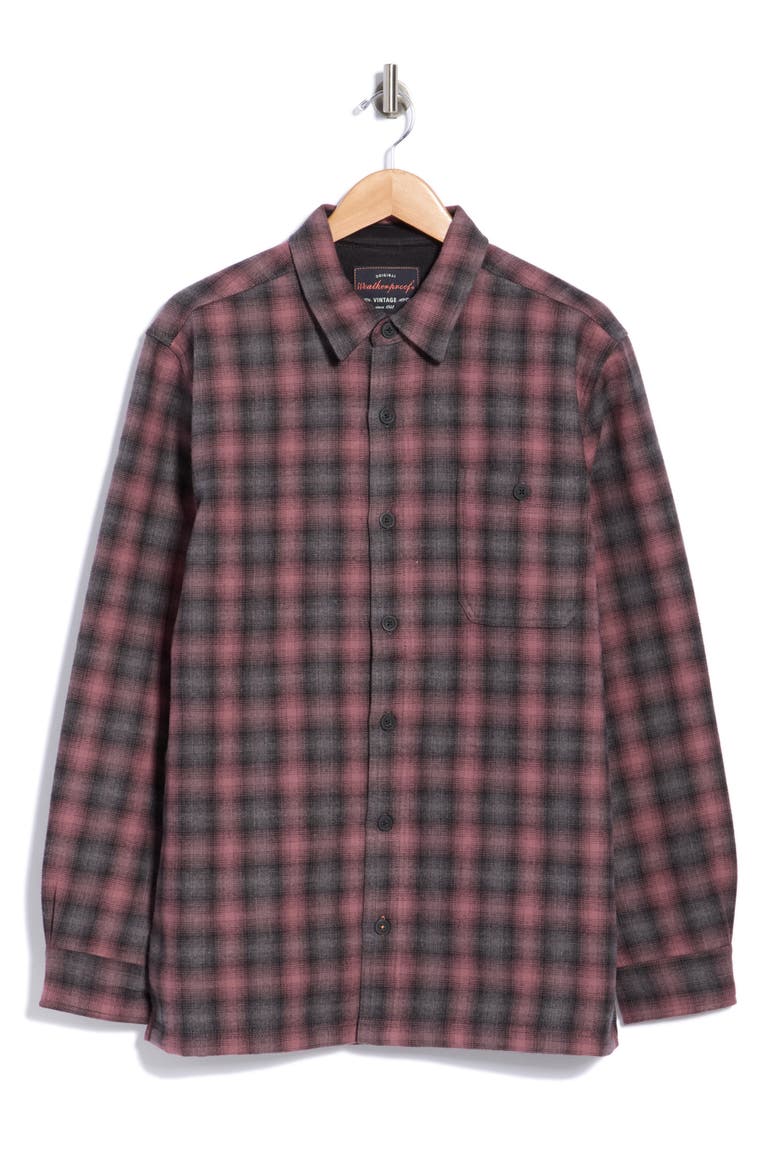 Plaid Corded Fleece Shirt Jacket, Main, color, ROSE TAUPE