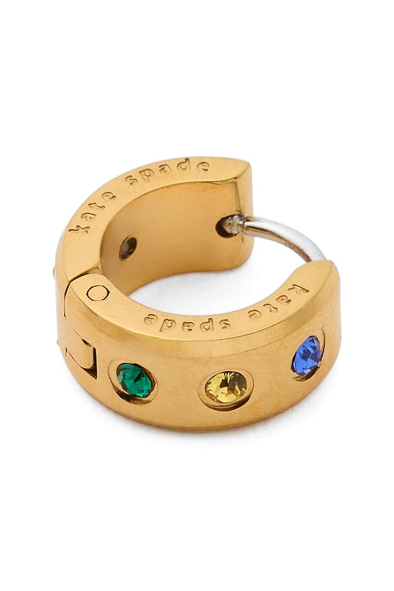 chunky huggie hoop earrings, Alternate, color, MULTI