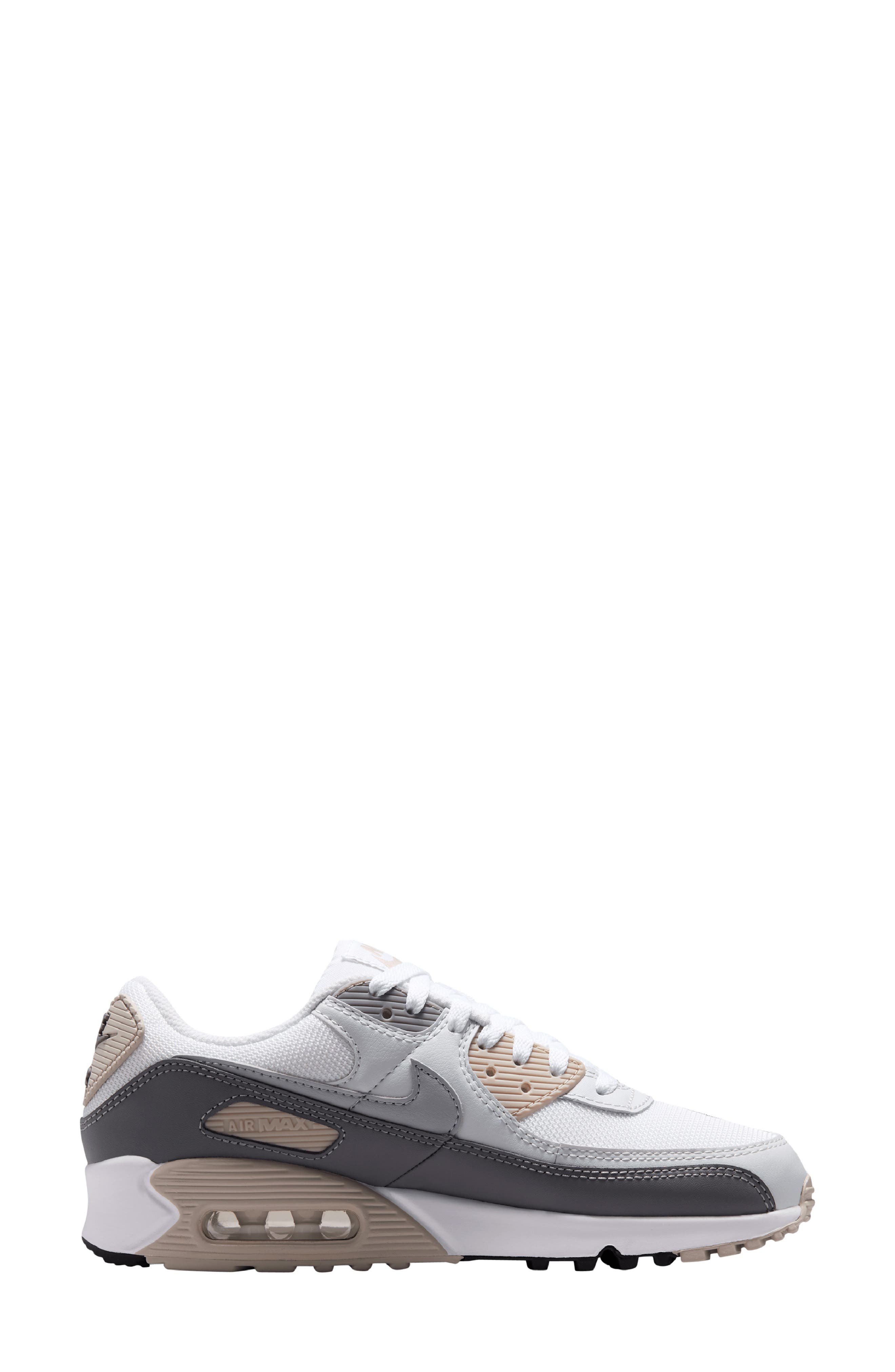 Air Max 90 Sneaker, Alternate, color, CREAM WHITE/ WOLF GREY