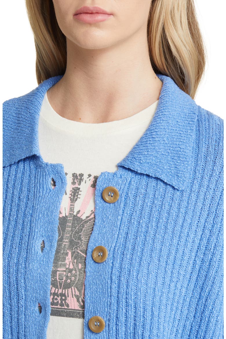 Aubrey Crop Cardigan, Alternate, color, BLUE