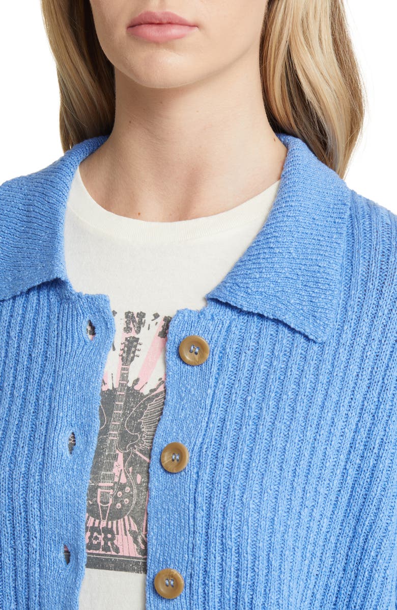 BDG Urban Outfitters Aubrey Crop Cardigan, Alternate, color, Blue