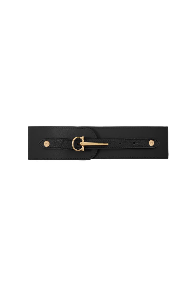 La Gracieuse Leather Belt, Main, color, Black