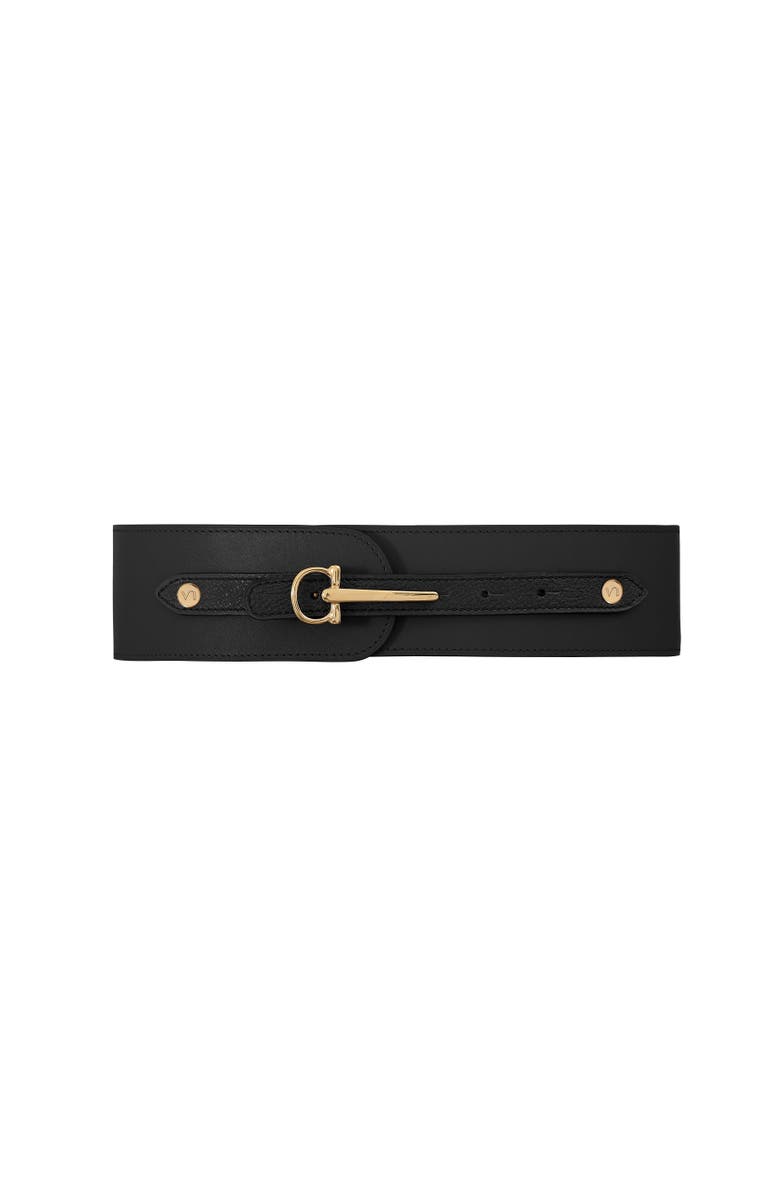 Vaincourt Paris La Gracieuse Leather Belt, Main, color, Black