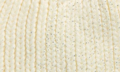 Tasha Faux Fur Pom Sparkle Beanie In White