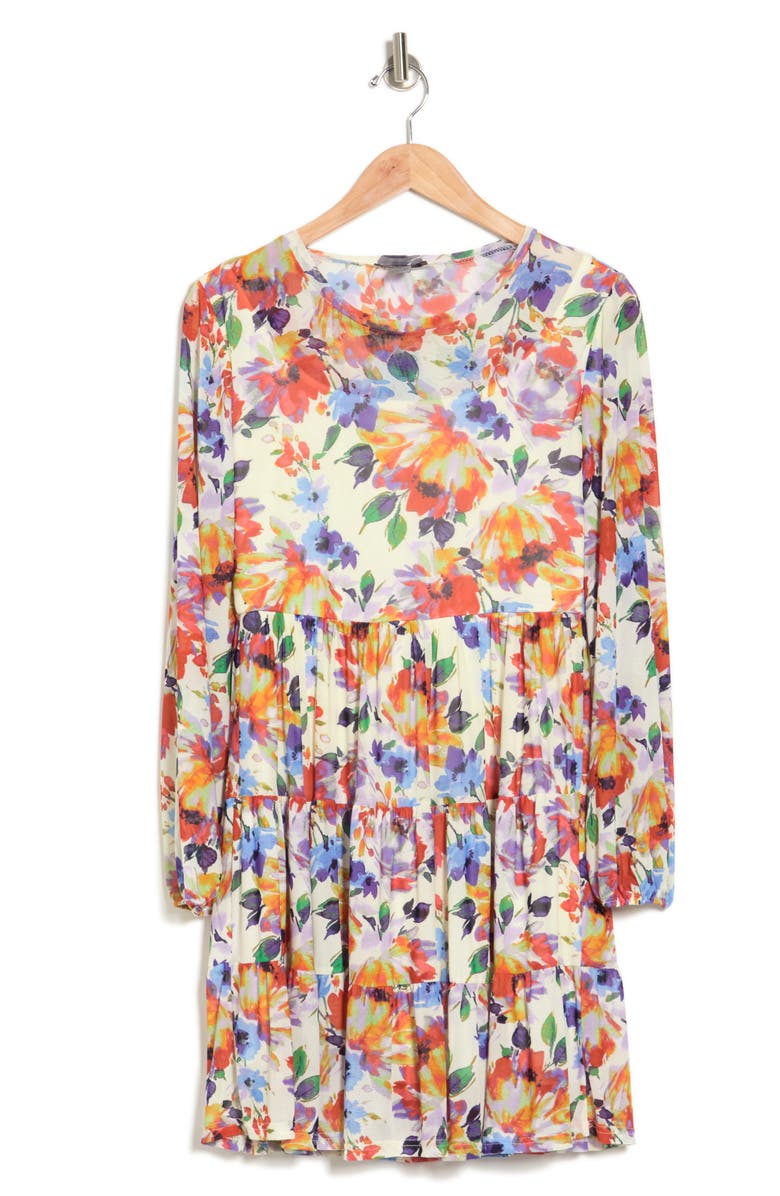 Love By Design Catherine Long Sleeve Mesh Babydoll Dress, Alternate, color, 