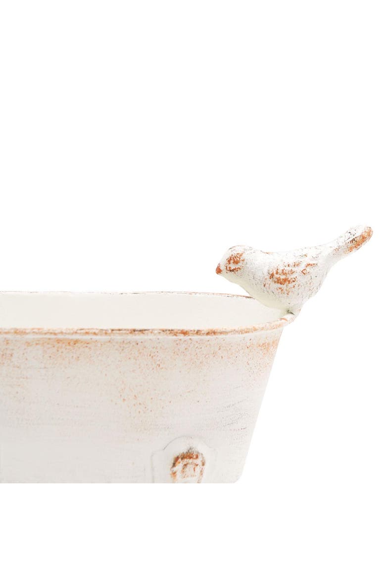 Abeline Bird White Bathtub Mini Planter, Alternate, color, White