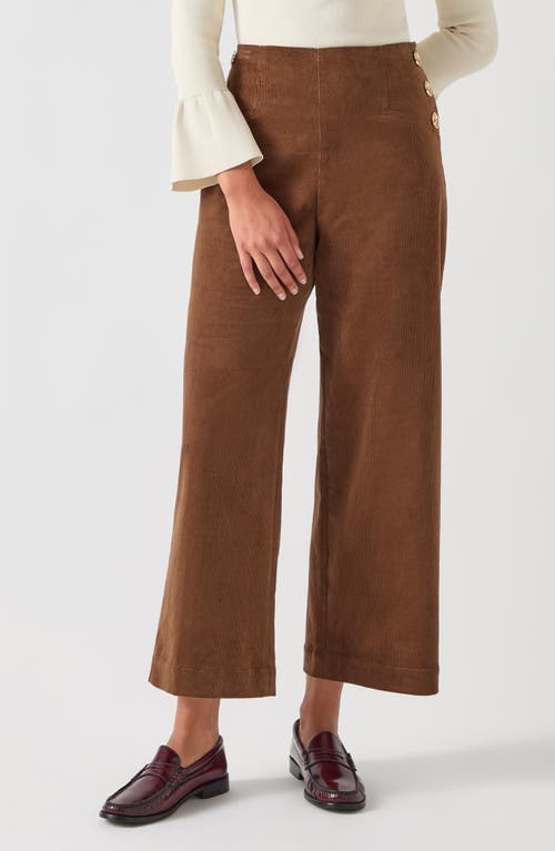 Lk Bennett Hans Wide Leg Corduroy Pants In Chocolate