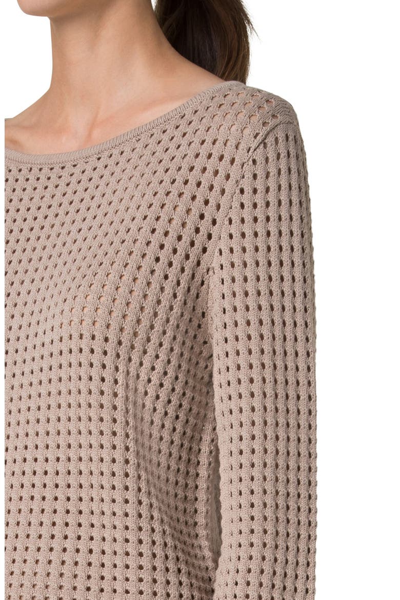 Boat Neck Dot Mesh Sweater, Alternate, color, BEIGE