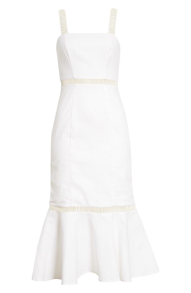 STAUD Lychee Ladder Stitch Midi Dress, Alternate, color, 