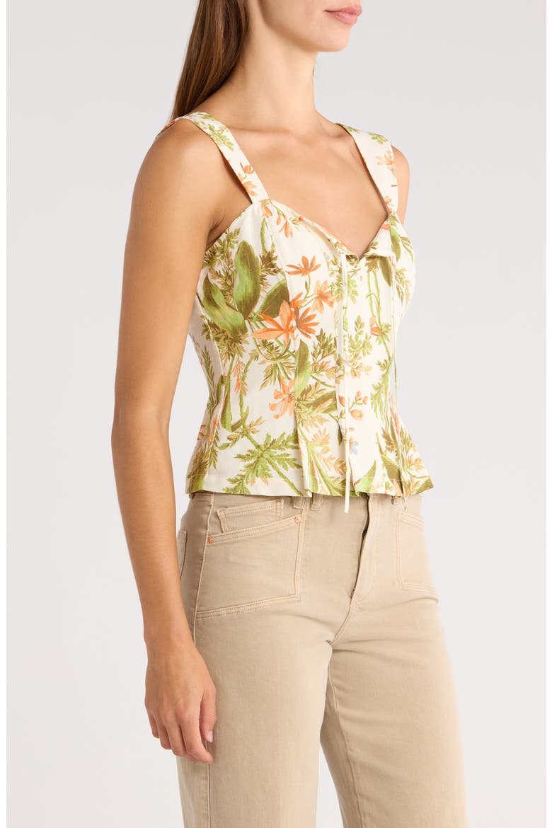 Coralee Floral Silk & Linen Tank, Alternate, color, OYSTER WHITE MULTI