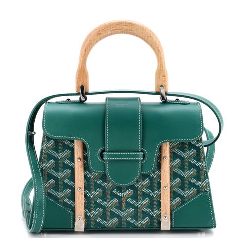 Structured Saigon Top Handle Bag Coated Canvas with Leather Mini