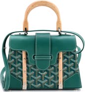 Pre-Owned Goyard Structured Saigon Top Handle Bag Coated Canvas with Leather Mini