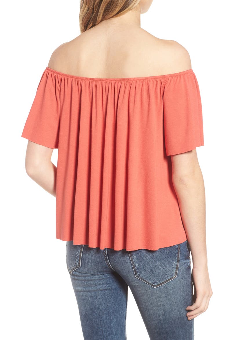 Off the Shoulder Top, Alternate, color, RUST SIENNA