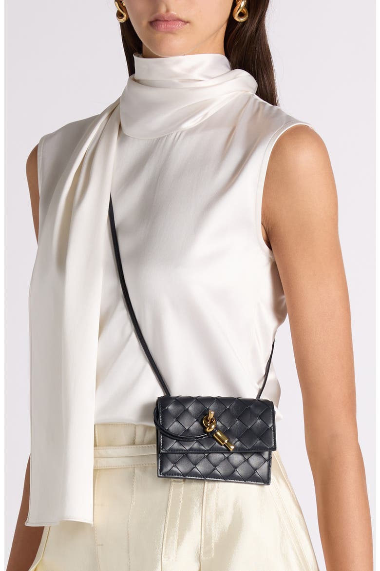 Andiamo Slip Intrecciato Leather Zip Card Case, Alternate, color, 4338 MIDNIGHT-MUSE BRASS