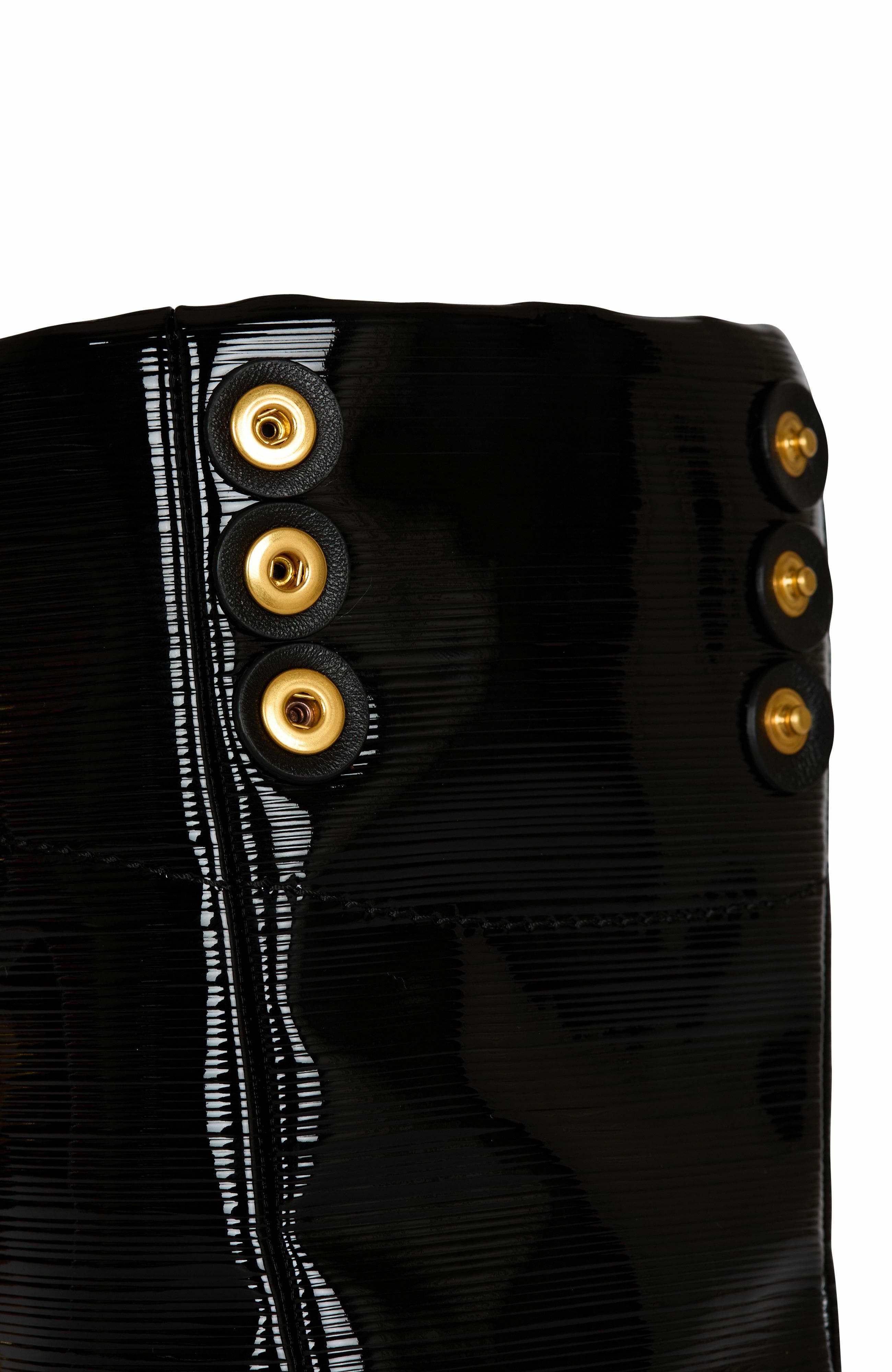 Balmain Small 1945 Soft Tote Bag In Striped Patent Leather, Alternate, color, 