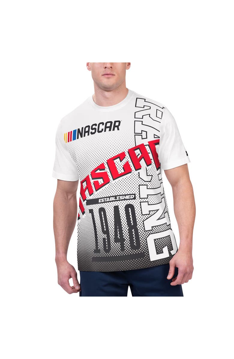 STARTER Men's Starter White NASCAR Merchandise Extreme Lineman Graphic T-Shirt, Alternate, color, White