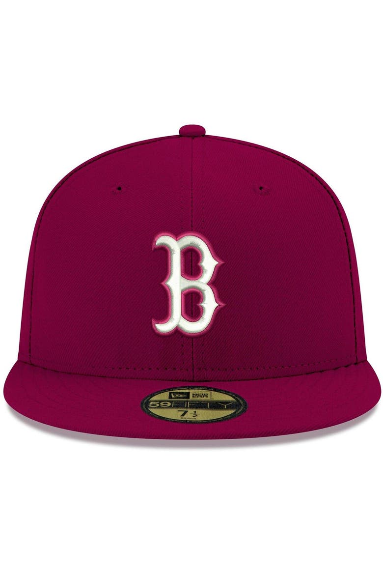 Men's New Era Cardinal Boston Red Sox White Logo 59FIFTY Fitted Hat, Alternate, color, Cardinal