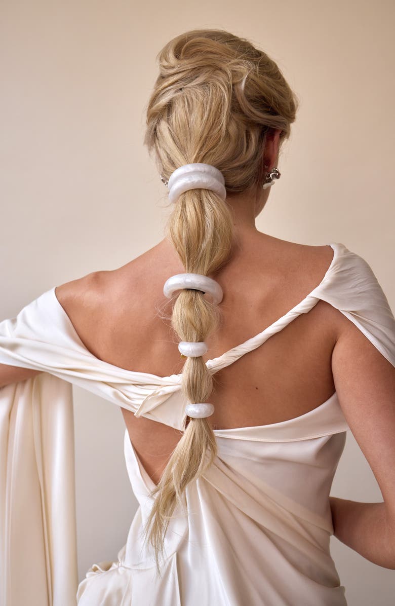 LELET NY Marble Double Arch Ponytail Cuff, Alternate, color, Pearlescent