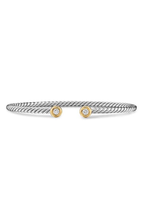 Micro Cable Flex Cuff Bracelet with Diamonds