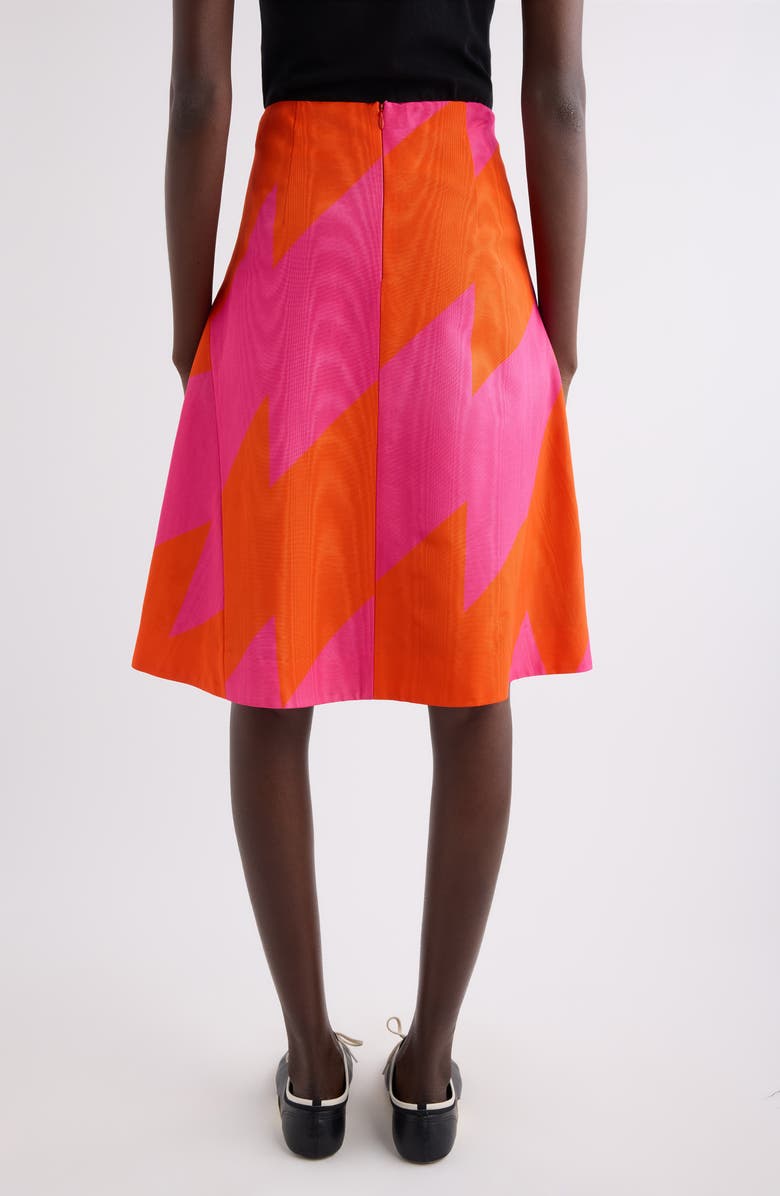 Dries Van Noten Sosy Broken Stripe Moiré A-Line Skirt, Alternate, color, Fuchsia